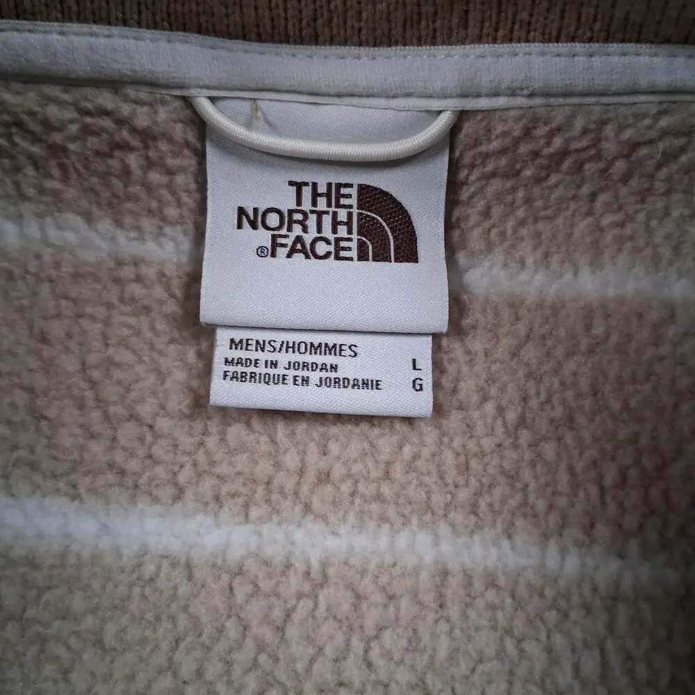 The North Face Gordon Lyons Sweatshirt Mens Large Beige Fleece 1/4 Zip Aztec
